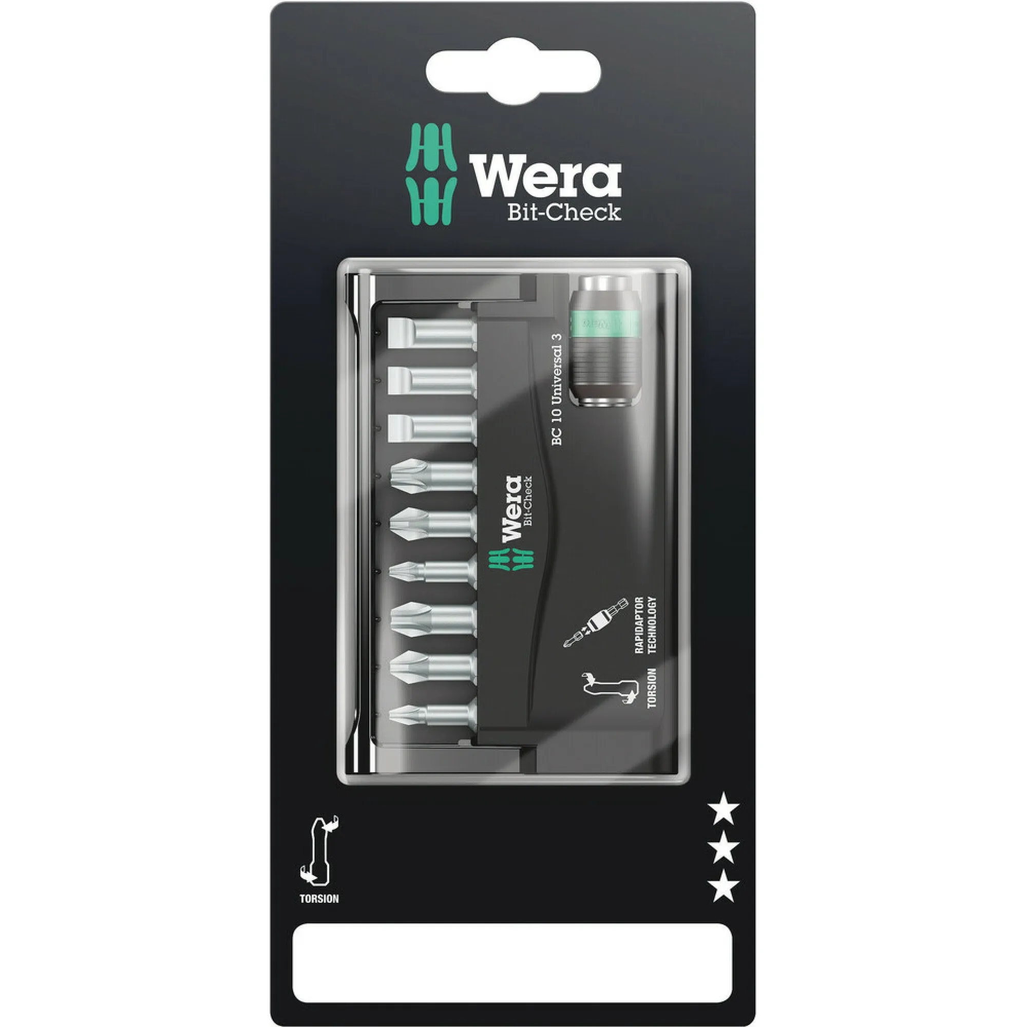 Wera Bit-Check 10 Universal 3 SB, 10 pieces