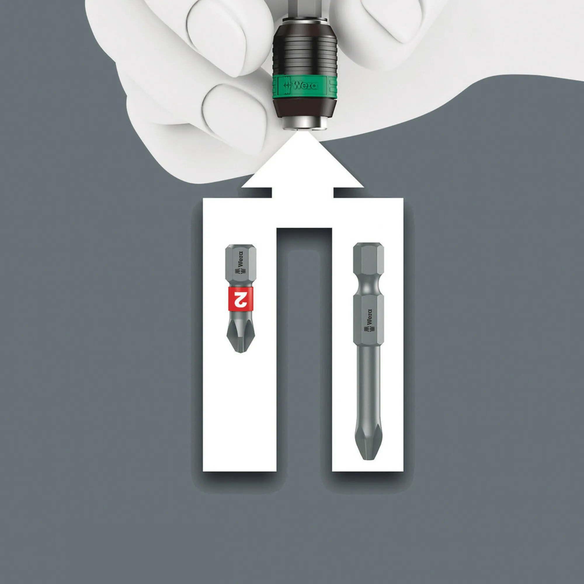 Wera Series 7400 Kraftform pre-set, adjustable torque screwdrivers (0,1-1,5 Nm) with Rapidaptor quick-release chuck, handle size 89 mm, 7452 x 0.9 Nm x 0.9-1.5 Nm