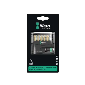 Wera Tools 05136387001 Bit-Check 12 Universal 2 SB Set