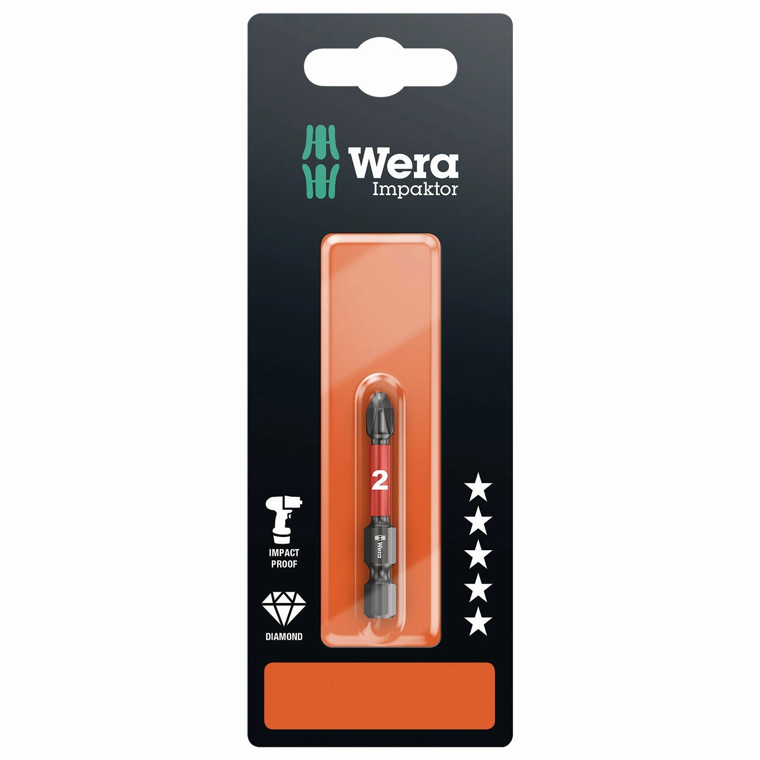 Wera 851/4 IMP DC SB Impaktor bits, PH 3 x 50 mm