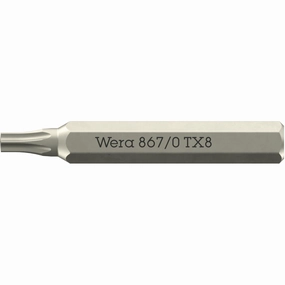 Wera 867/0 Micro Bits for TORX Socket Screws, TX8 x 30 mm