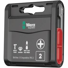 Wera Bit-Box 15 Impaktor PH, PH 2 x 25 mm, 15 pieces