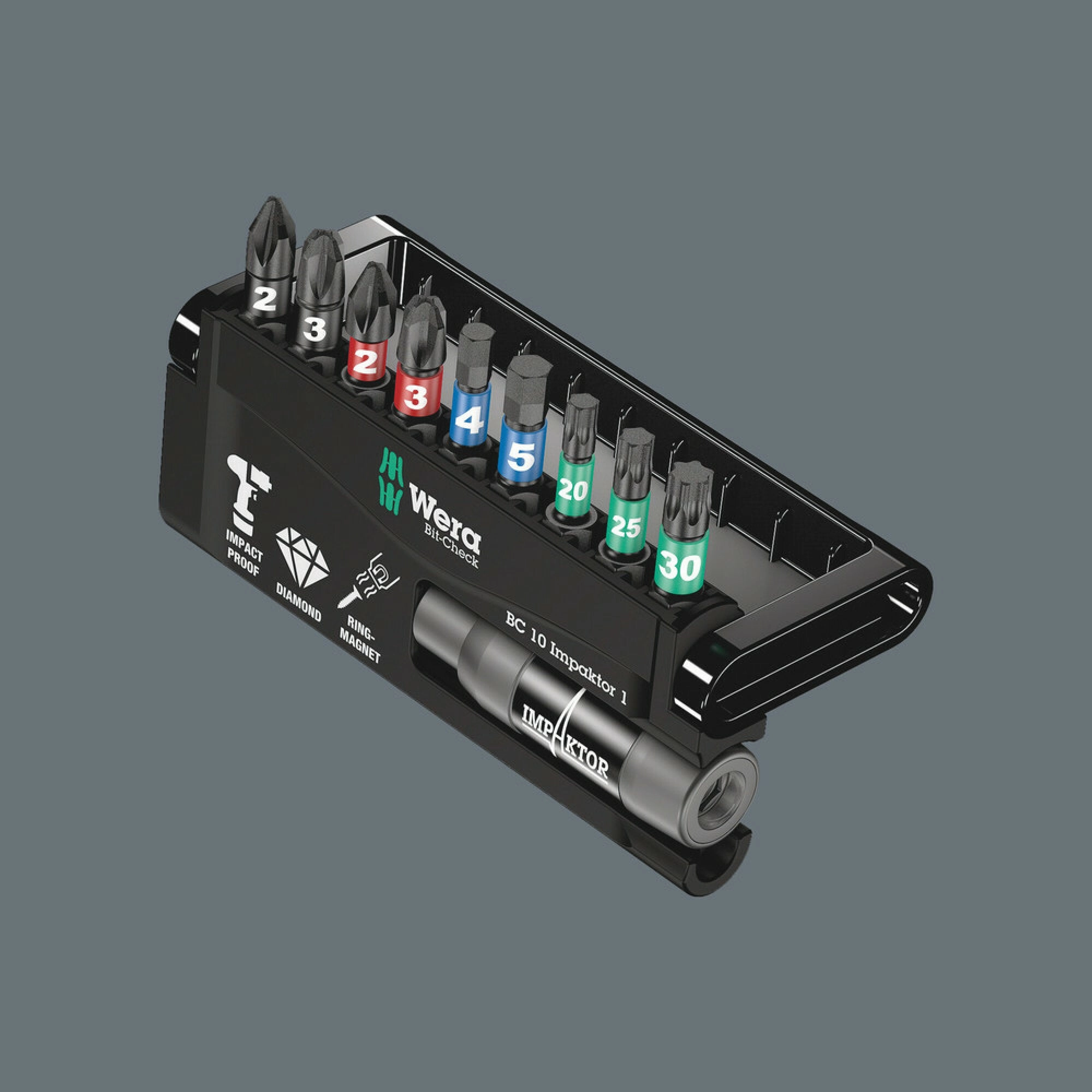 Wera Bit-Check 10 Impaktor 1, 10 pieces