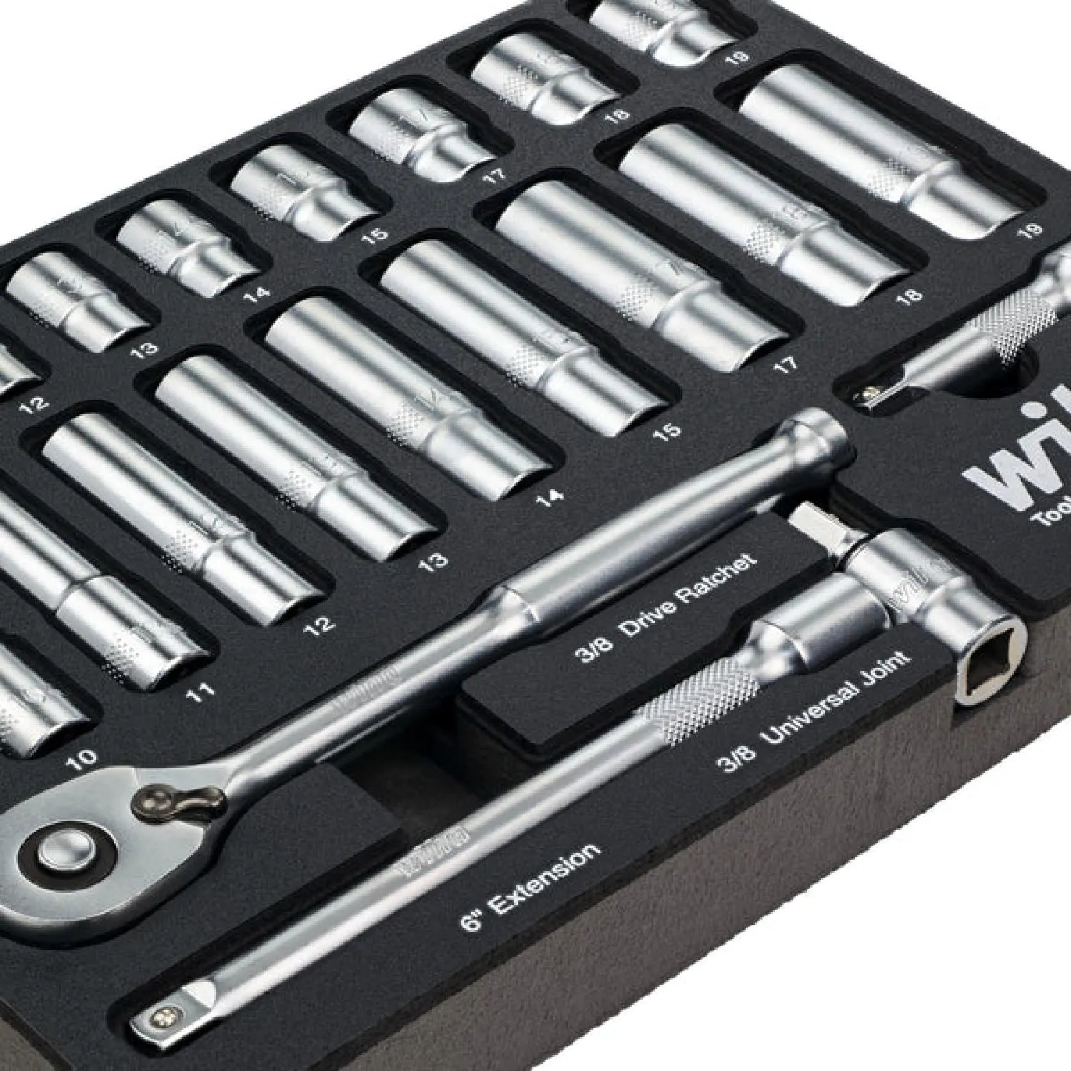Wiha 33795 24 Piece 3/8 Drive Professional Socket Tray Set - Metric