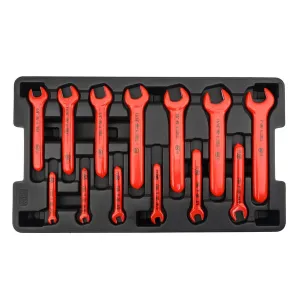 Wiha Tools 20196 Insulated Open End Wrench Metric Tray Set, 13 Piece