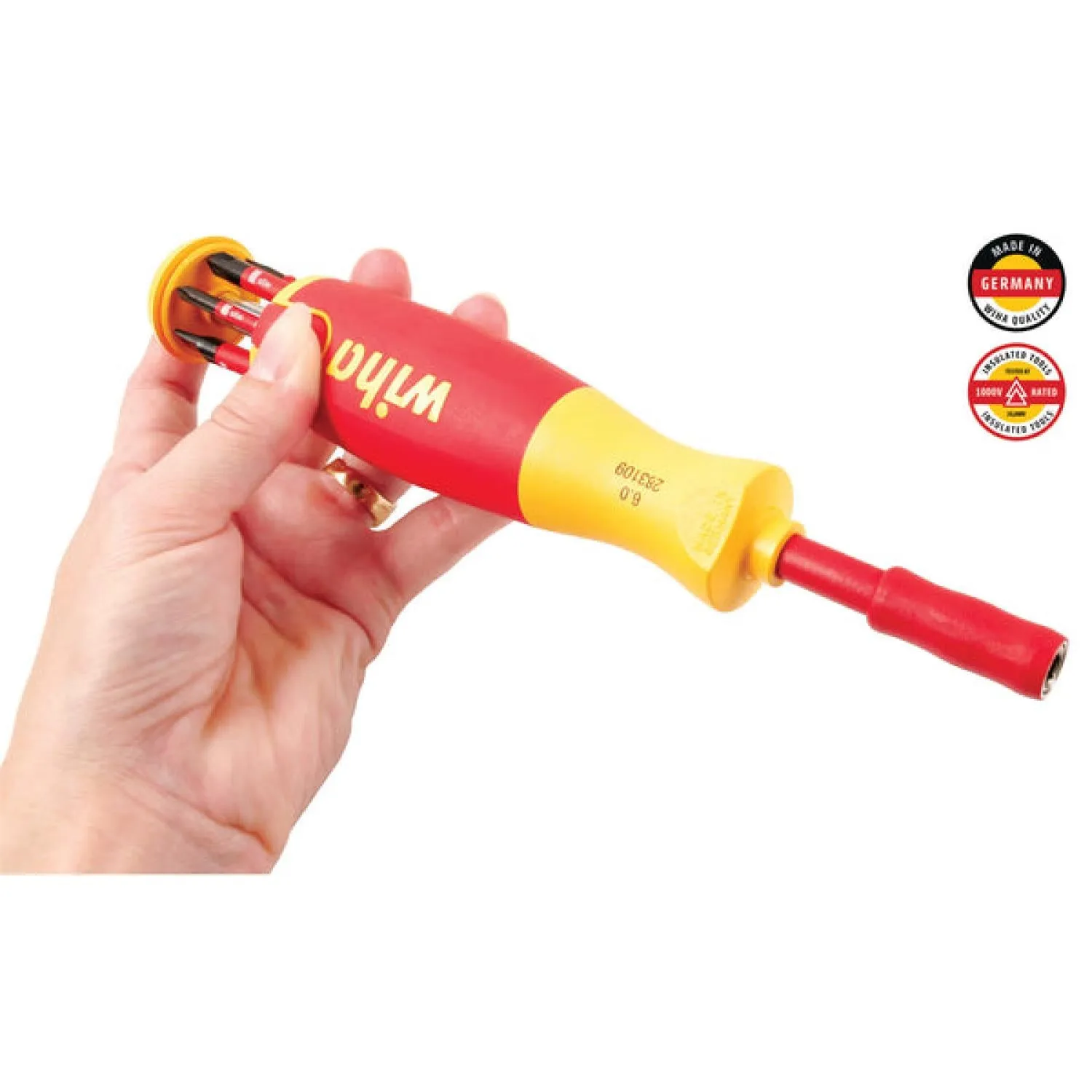 Wiha Tools 28394 7 Piece Insulated Pop Up Screwdriver Set - Slotted/Phillips/Square