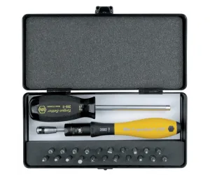 Wiha Tools 28591 ESD Safe TorqueVario-S 5 - 10 In/lbs Micro Bit Set, 24 Pc.