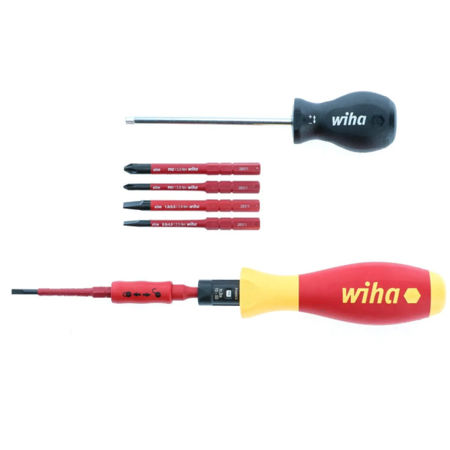 Wiha Tools 28791 Insulated Slotted and Phillips Torque Screwdriver Set 10-50 in-lbs. 8 Piece