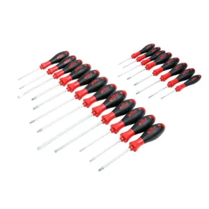 Wiha Tools 30299 20 Piece SoftFinish Slotted, Phillips, TORX, PoziDriv, Square Screwdriver Set