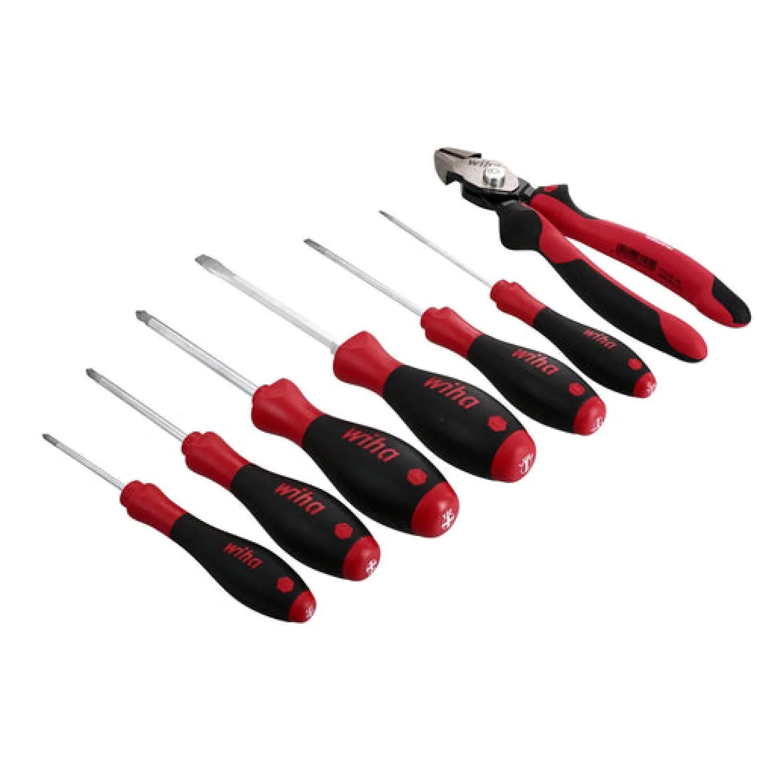 Wiha Tools 30942 Ergo Soft Grip BiCut with Screwdrivers 7 Piece Set