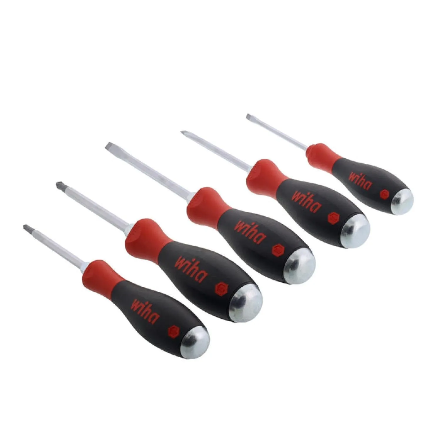Wiha Tools 53075 5 Piece SoftFinish Extra Heavy Duty Slotted/Phillips Screwdriver Set