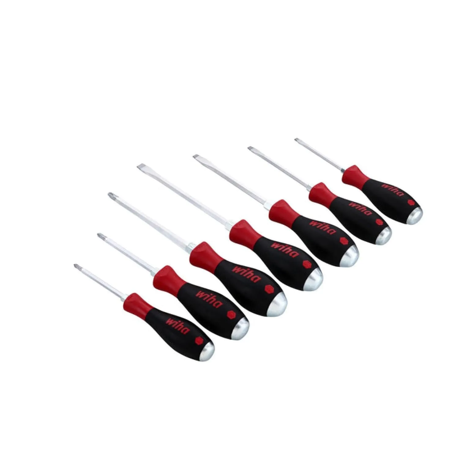 Wiha Tools 53097 SoftFinish Extra Heavy Duty Slotted/Phillips Screwdriver Set 7 Piece