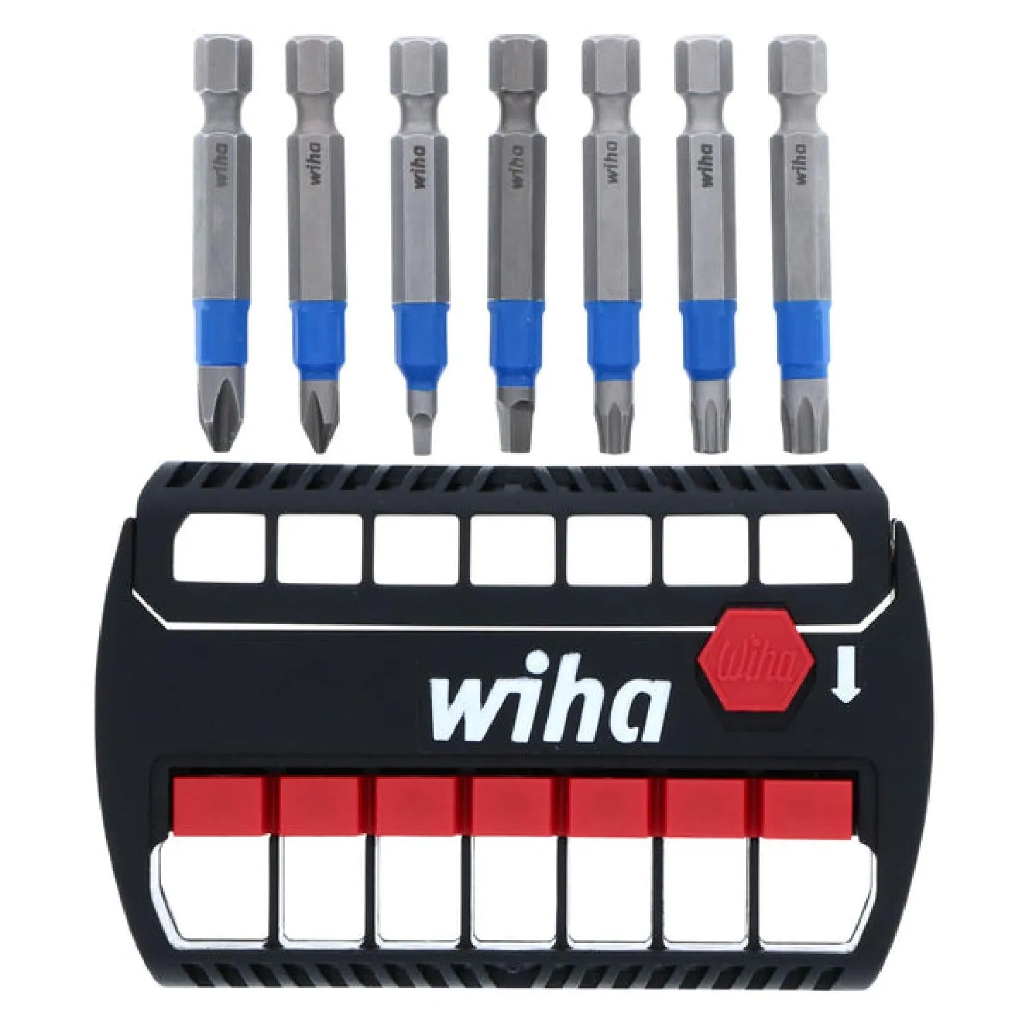 Wiha Tools 70298 7 Piece TerminatorBlue Impact Bit Set - 2 Inch Bits