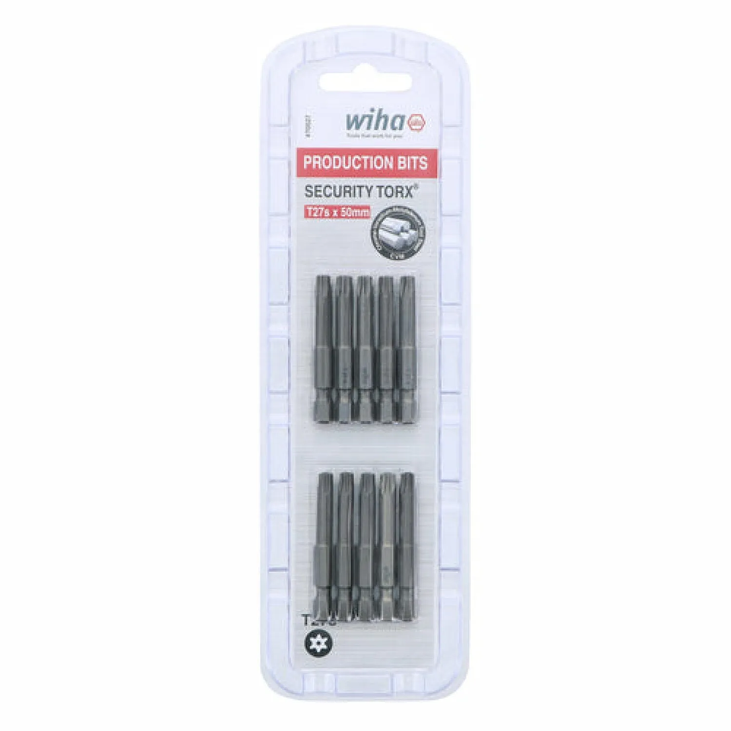 Wiha Tools 70527 Security Torx Bit T27s - 50mm - 10 Pack