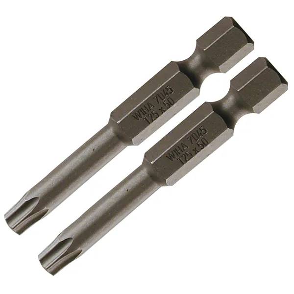 Wiha Tools 70562 T25s x 50mm Security TORX Power Bit, 2 Pack