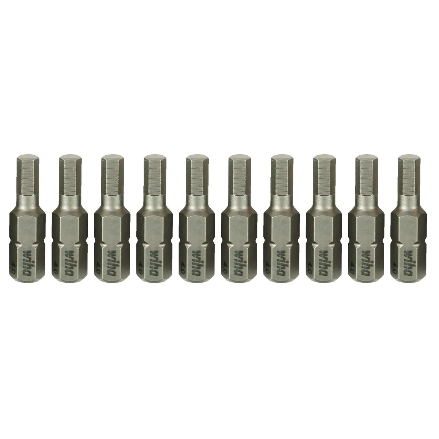 Wiha Tools 71312 Hex Metric Insert Bits, 4.0 mm x 25 mm, 10 Pk.