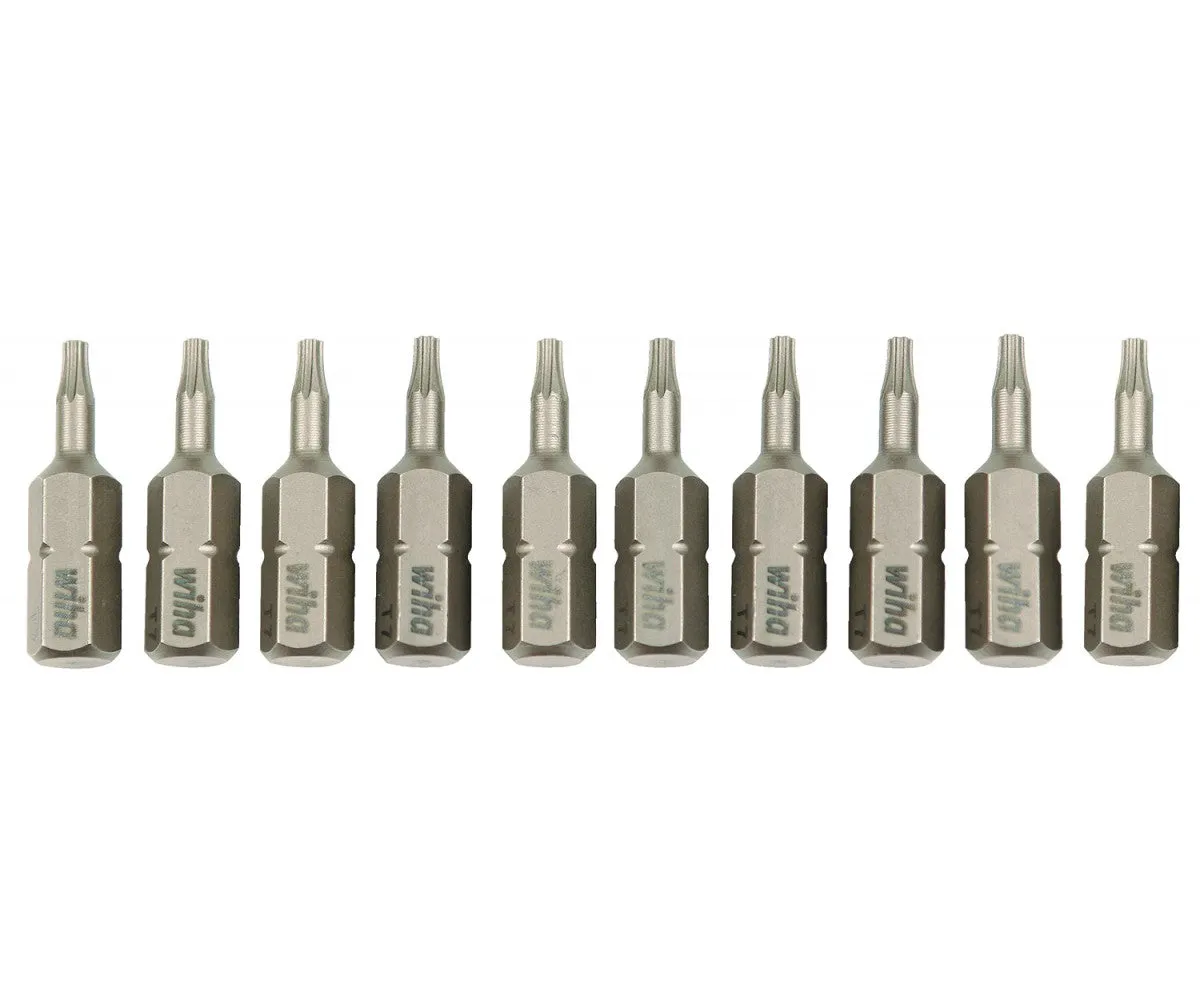 Wiha Tools 71507 T7 x 38mm TORX Insert Bit, 10 Pack