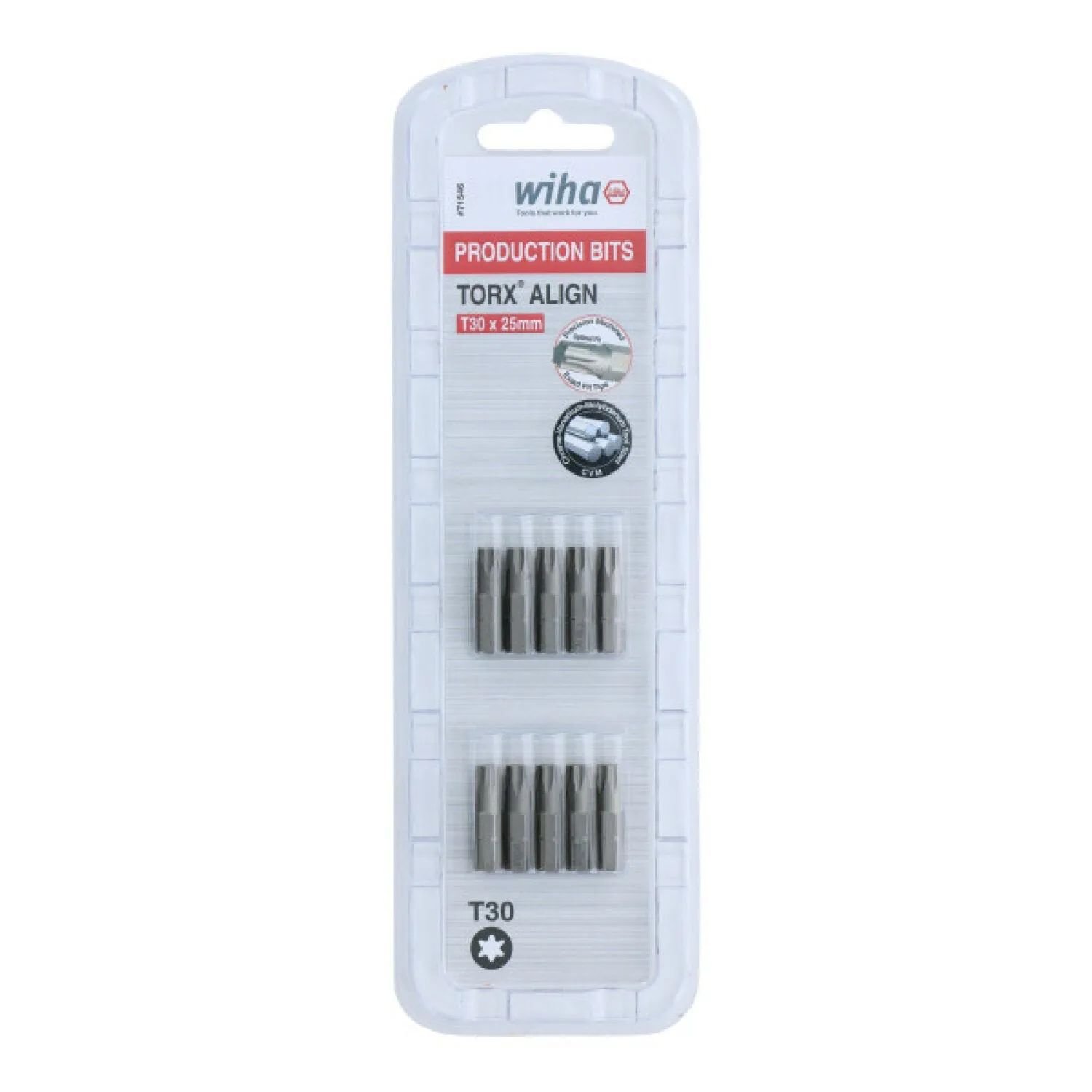 Wiha Tools 71546 T30 x 38mm TORX Align Insert Bit, 10 Pack