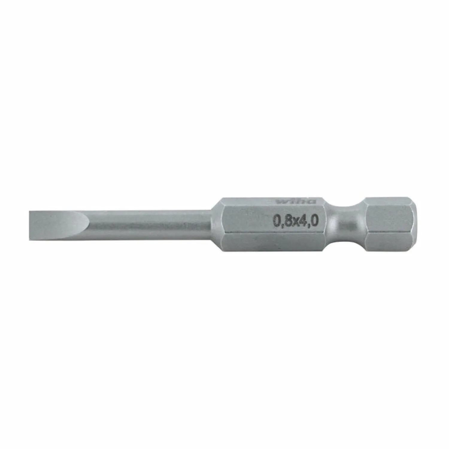 Wiha Tools 74010 Slotted Power Bit, 4.0 mm x .8 mm x 50 mm, 10 Pk.