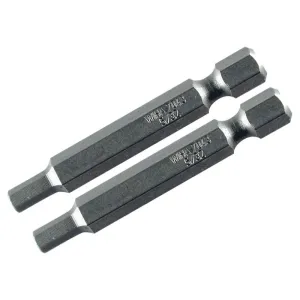 Wiha Tools 74388 Hex Inch Power Bit, 1/4" x 50 mm, 2 Pk.