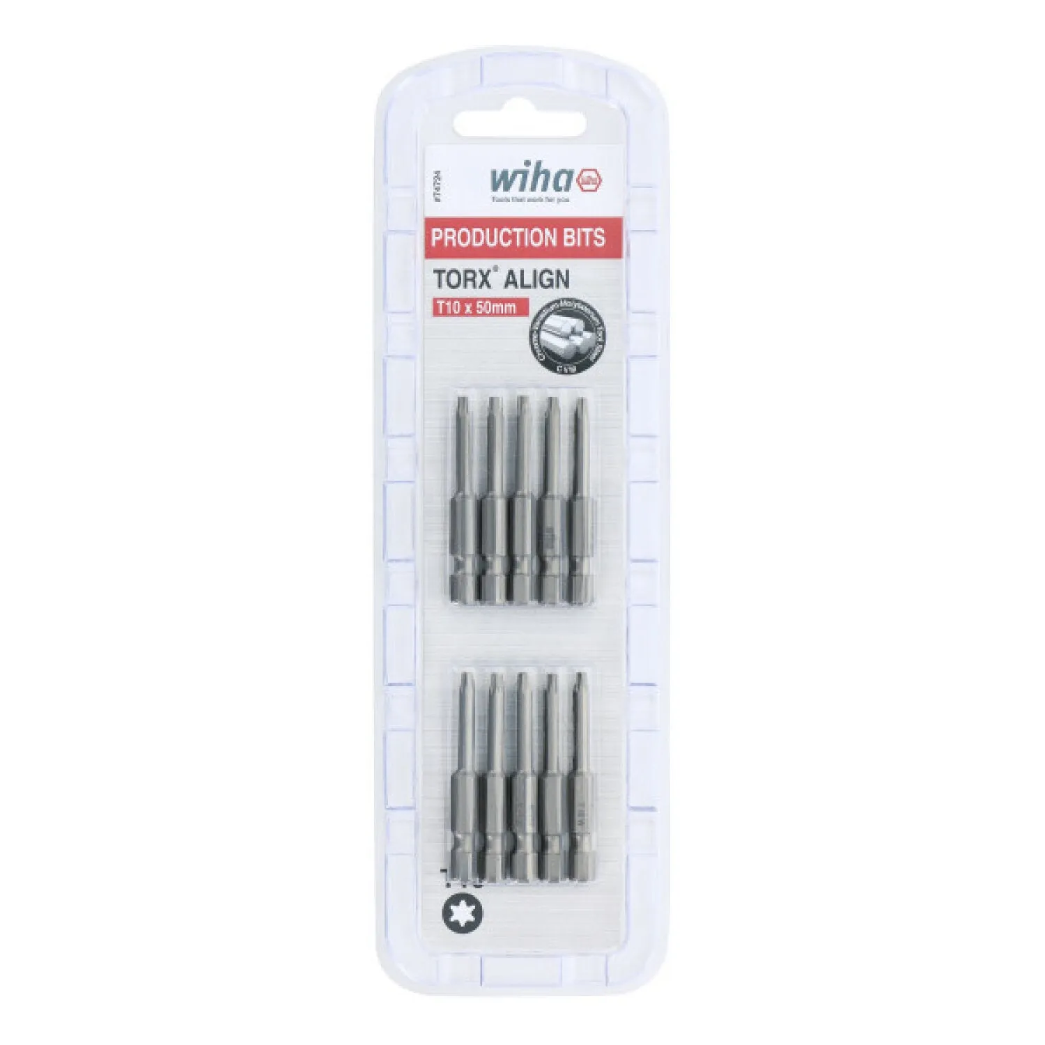 Wiha Tools 74724 TORX Align Power Bit, T10 x 50 mm, 10 Pk.