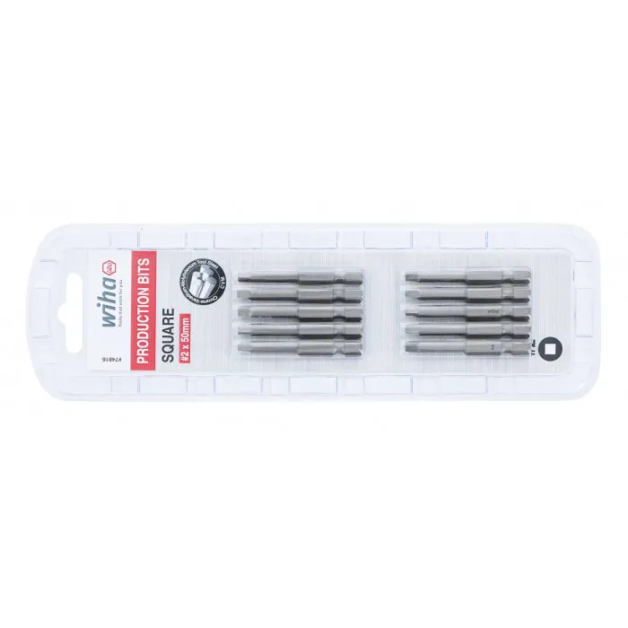 Wiha Tools 74816 Square Power Bit, #2 x 50 mm, 10 Pk.