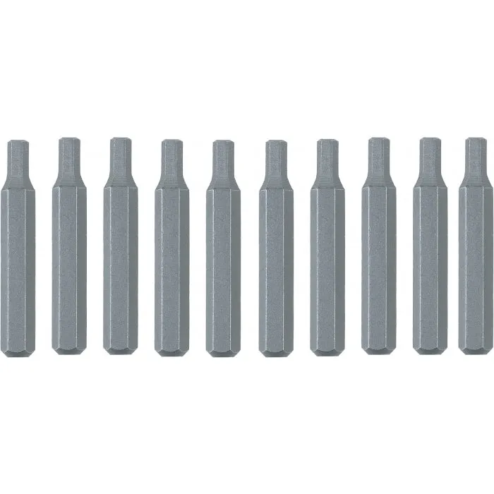 Wiha Tools 75636 System 4 Hex Inch Micro Bits, 9/64" x 28 mm, 10 Pk.