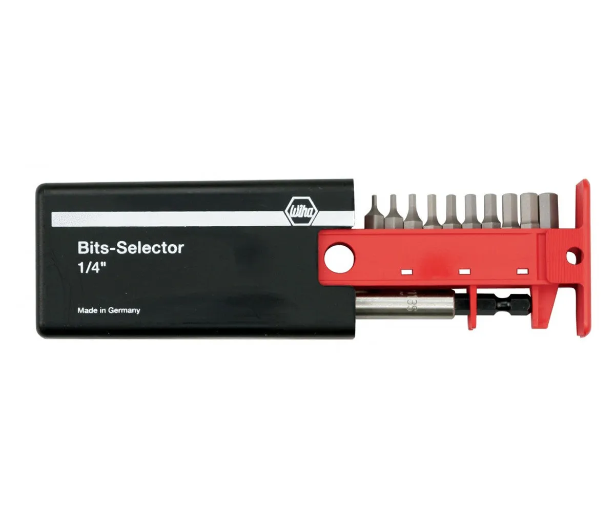 Wiha Tools 79246 11 Piece Hex Bits-Selector and Magnetic Bit Holder Set - 1/16" - 1/4"