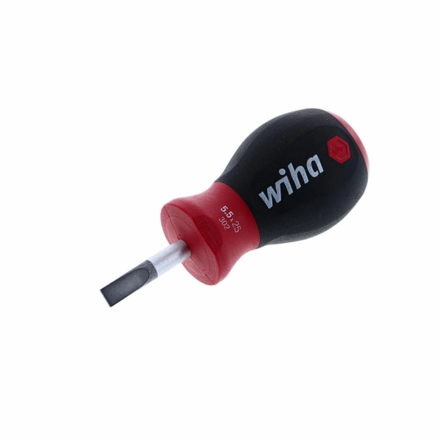 Wiha Tools 30255 SoftFinish Stubby Slotted Screwdriver, 5.5 mm x 25 mm