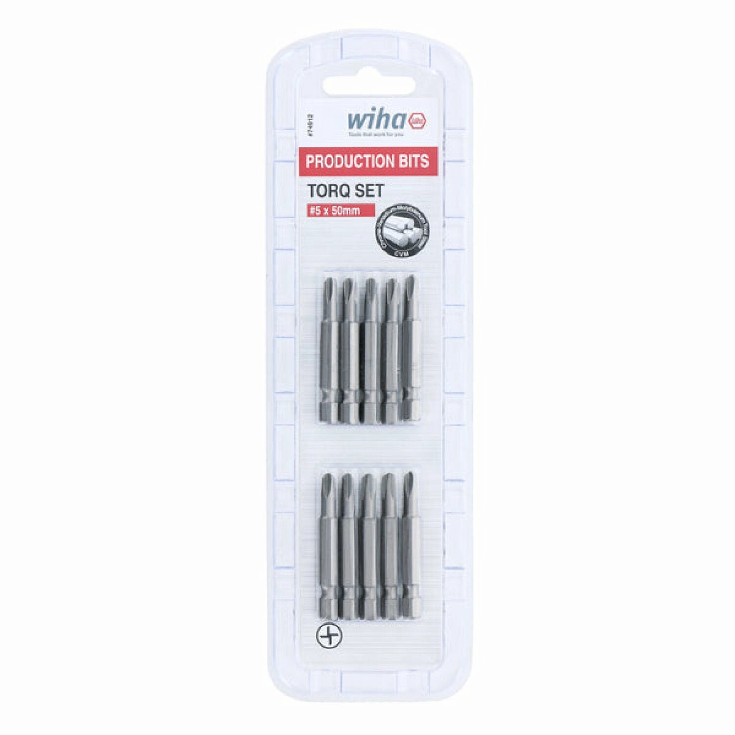 Wiha Tools 74912 Torq-Set Power Bit, #5 x 50 mm, 10 Pk,