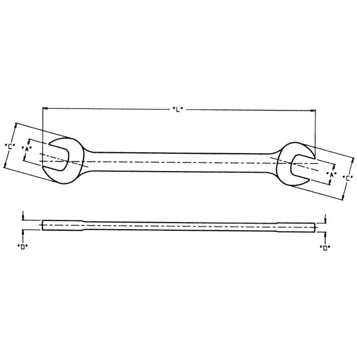 Wright Tool 1352 Open End Wrenches - SAE  1-1/2" x 1-5/8"